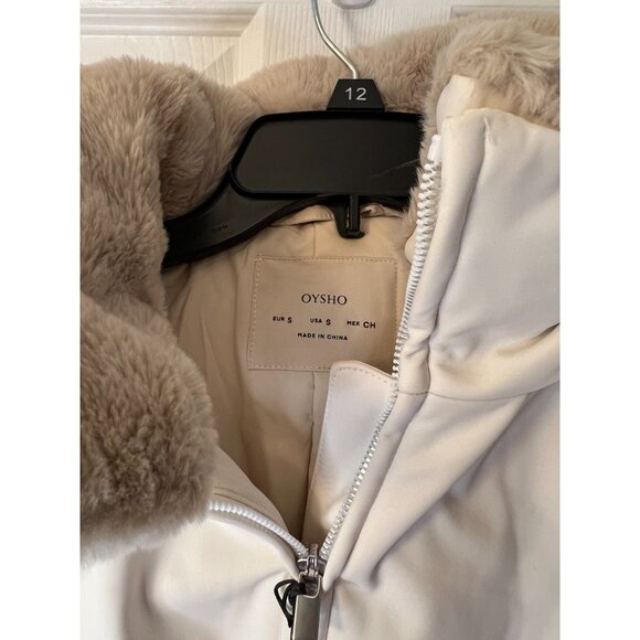 Oysho Womens Ski Jacket Coat Sz S Small Cream White Fitted Hooded 0285/626 NWT - Picture 6 of 8